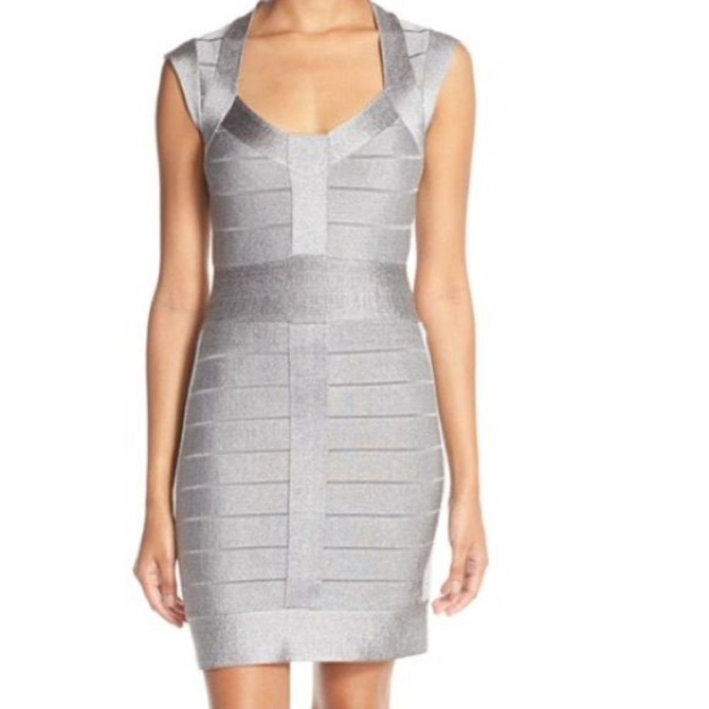 French Connection Silver Lurex Dress